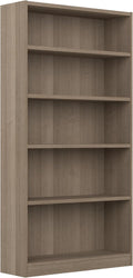 Bush Furniture Universal Tall 5 Shelf Bookcase in Ash Gray - Sturdy