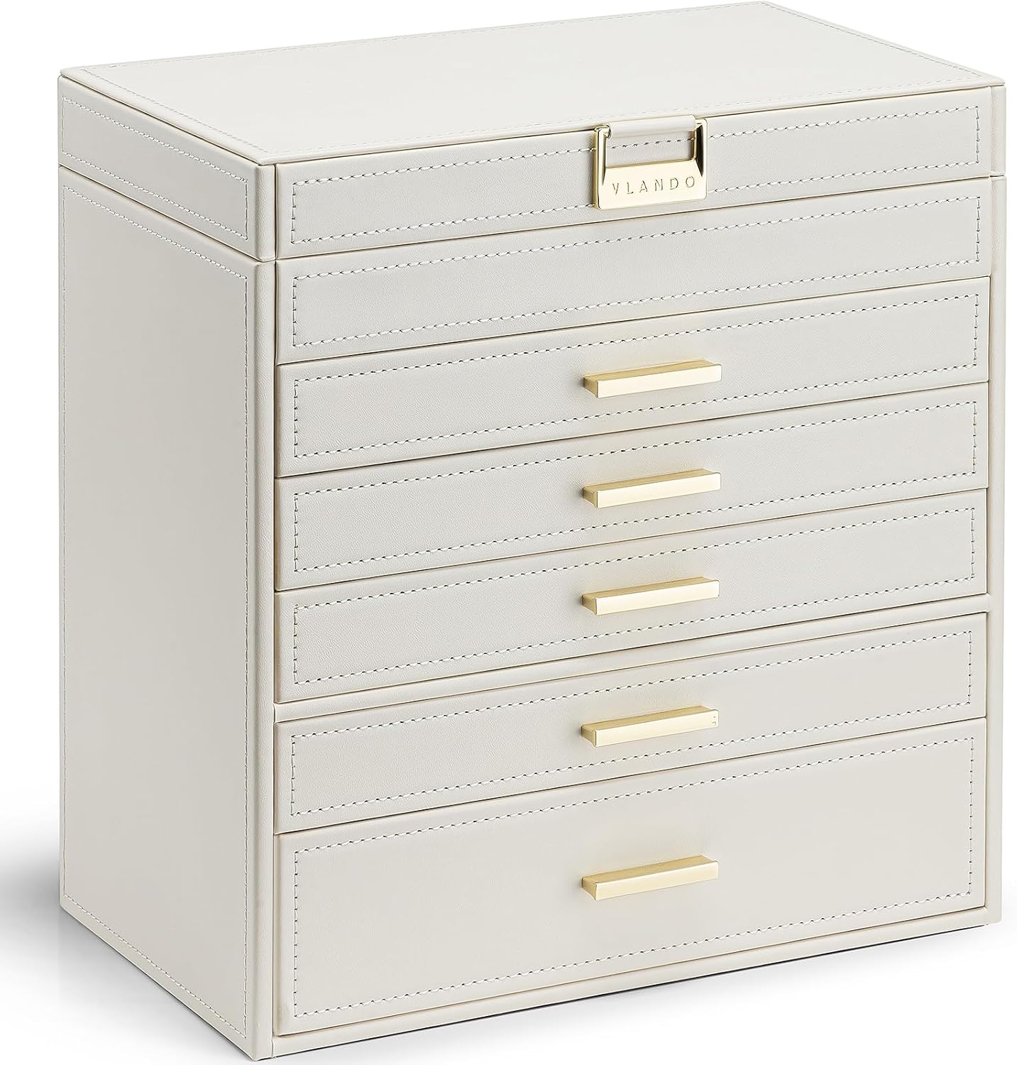 Vlando 6 Layer Large Jewelry Box - Stylish Organizer for Jewelry