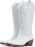 IUV Cowboy Boots For Women Mid Calf Snip Toe - Stylish Comfort