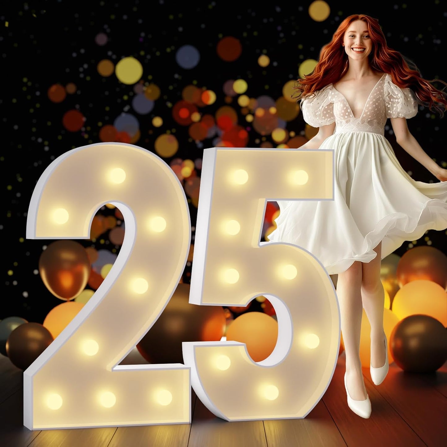 Large Light Up Numbers for 25th Birthday and Anniversary Decor