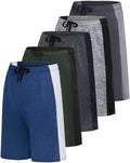 Real Essentials Mens 5 Pack 9ft Dry-Fit Shorts - Lightweight Athletic