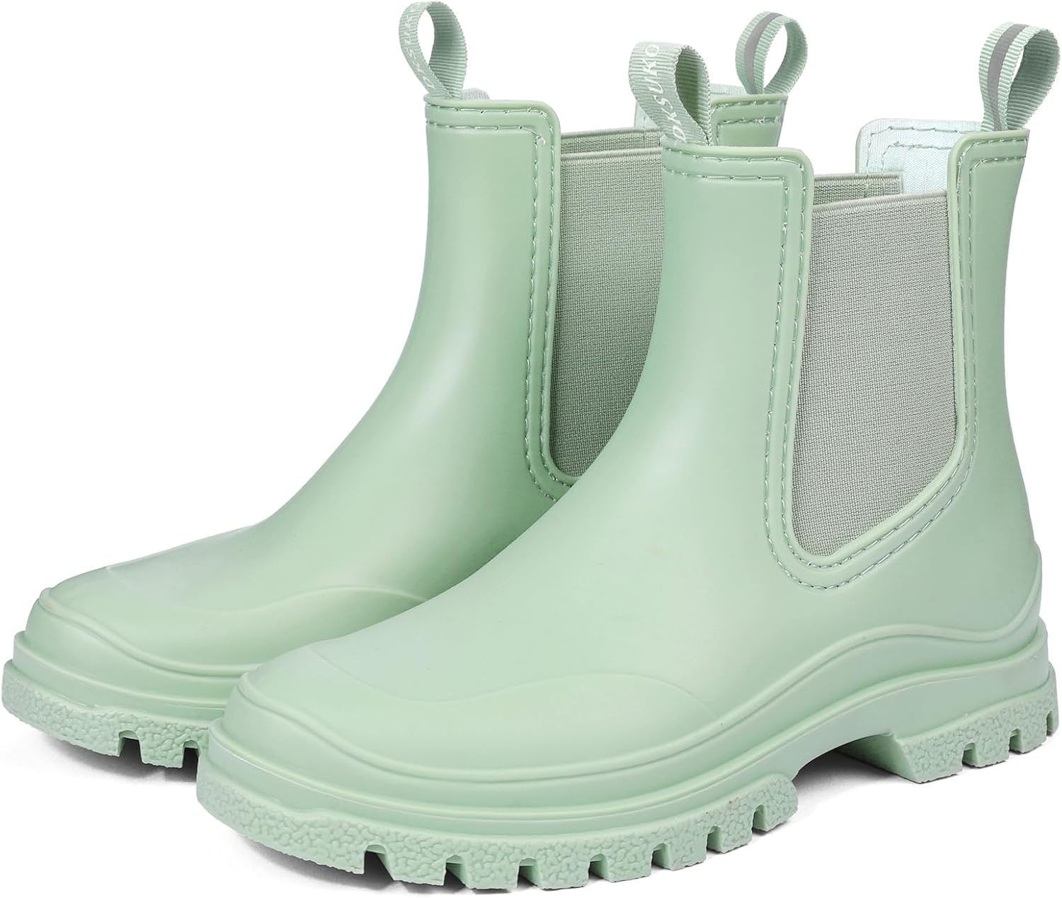DKSUKO Women's Short Rain Boots: Waterproof Garden Chelsea Boot