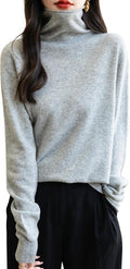 Women's 100% Merino Wool Seamless Turtleneck - Lightweight Luxury