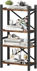 Desktop Bookshelf 4-Tier Stackable Narrow Bookcase - Space-Saving Desk