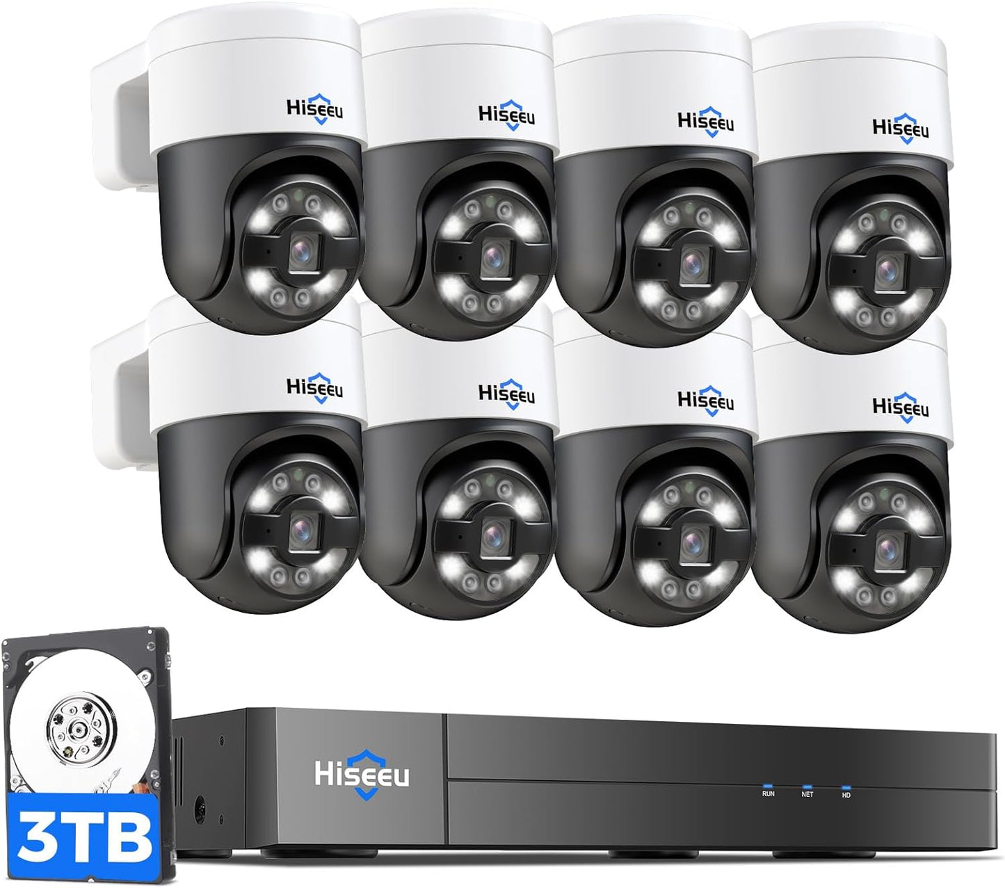 Hiseeu 4K PoE Security System: 300P Tracking, Color Night Vision