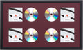 Craig Frames 15x26 Burgundy 4-CD Display Mat with 1 in Black Frame