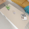 Leather Table Cover 24x60 in Off White + Light Gray - 1.8mm Desk