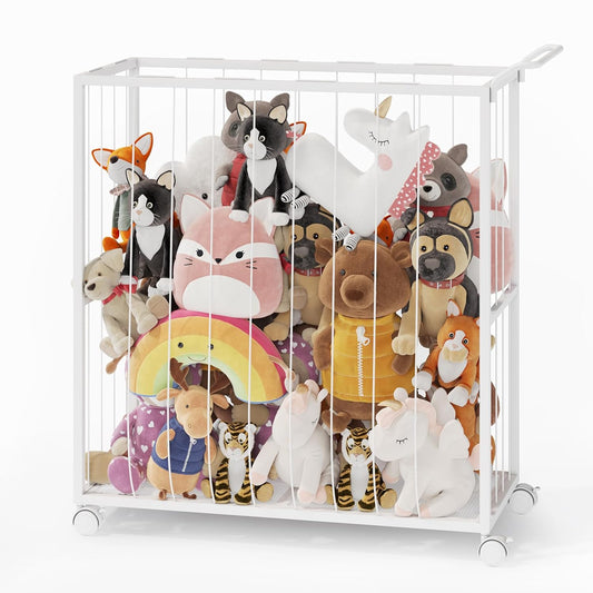 BBLIKE Stuffed Animal Storage Toy Organizer with Wheels and Handle