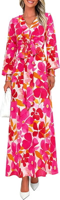 PRETTYGARDEN Women's Floral Long Sleeve Maxi Dress for 2025