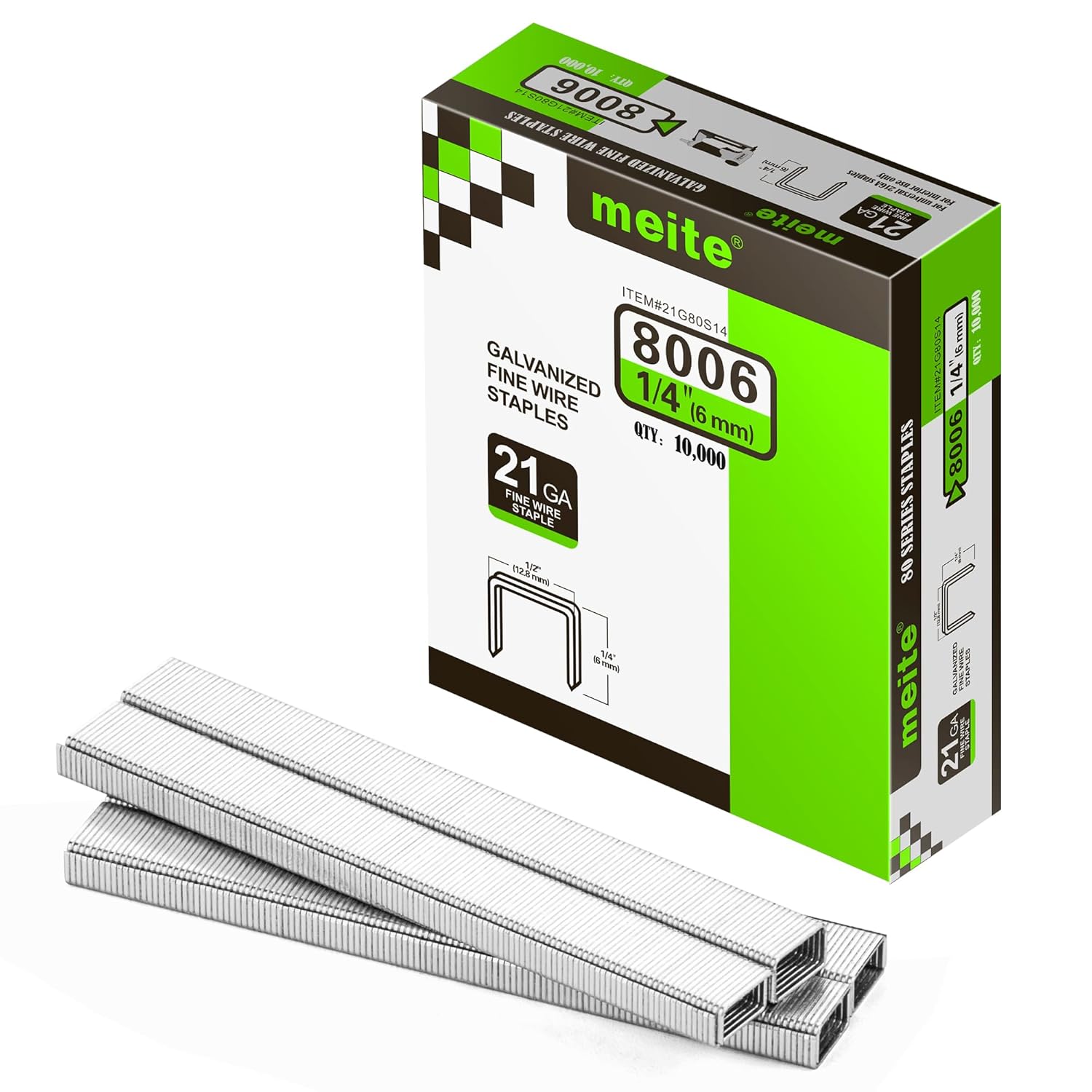 21 Gauge Upholstery Staples for Staple Guns - Heavy Duty Galvanized