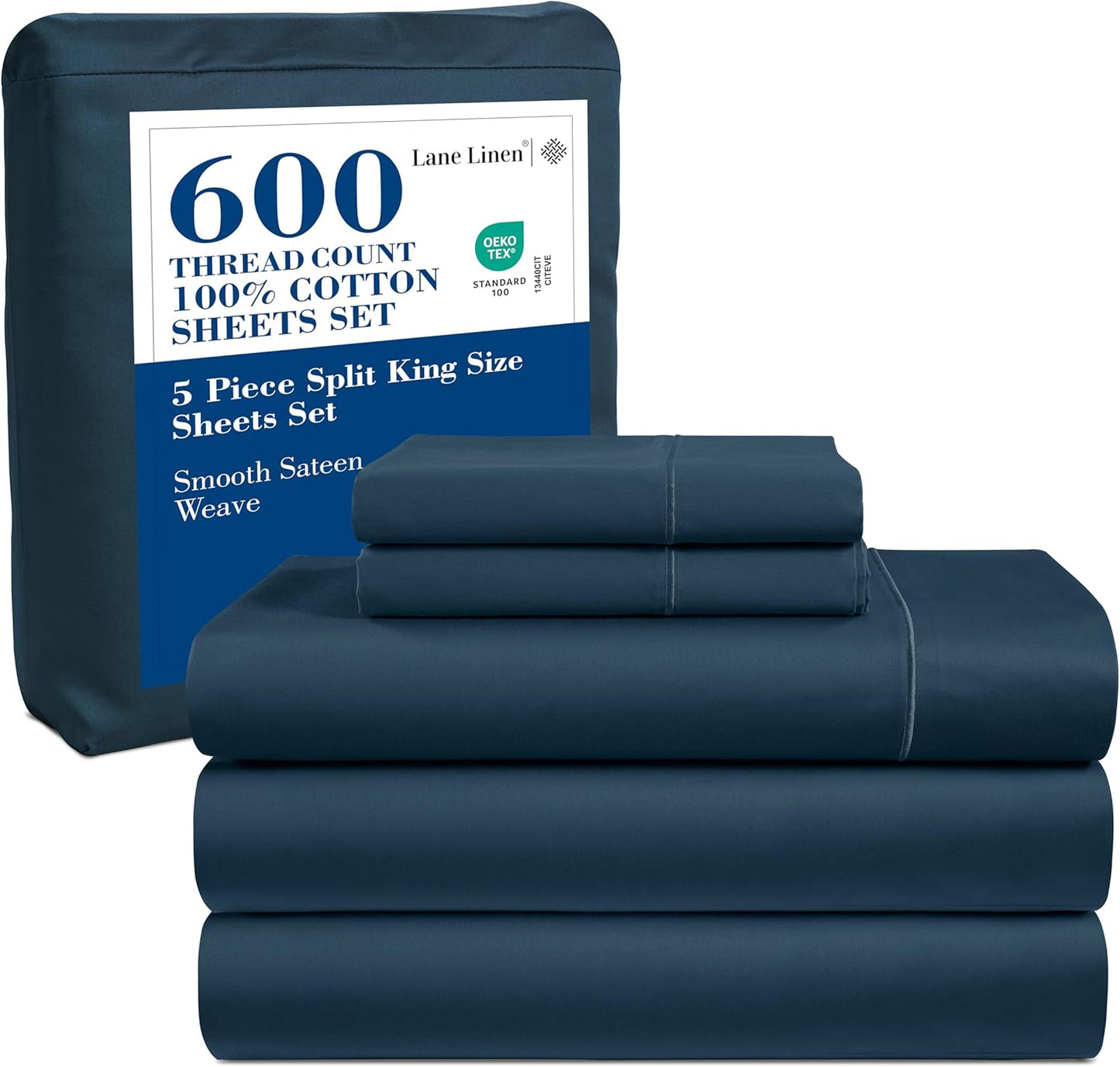 High Thread Count Split King Sheet Set for Adjustable Beds
