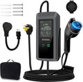Portable Level 1 & 2 EV Charger 40A - Adjustable Current, 25ft Cable
