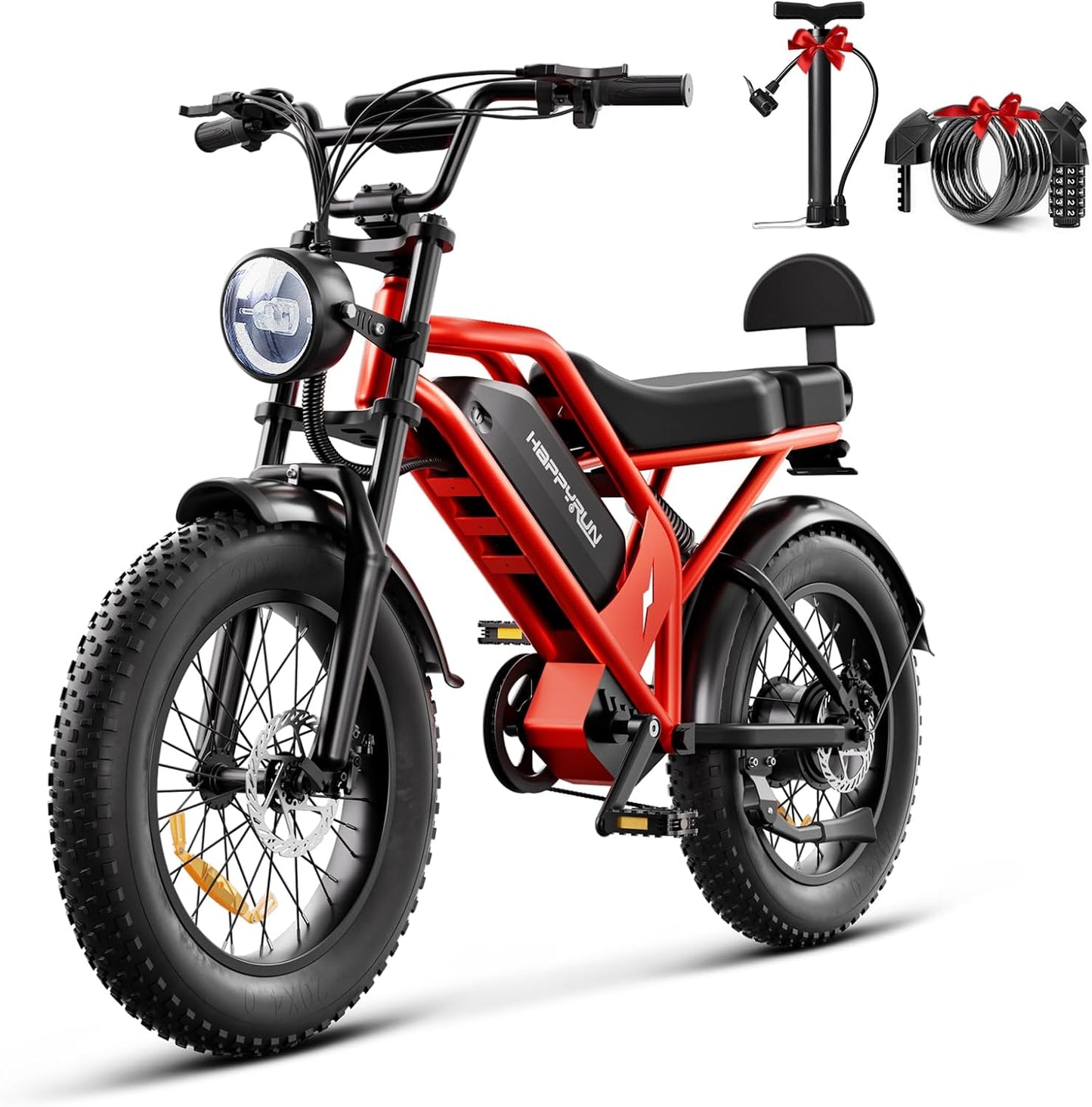 HAPPYRUN 1500W Electric Bike for Adults with Dual Battery Power