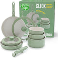 GreenLife Sage Green 10 Piece Nonstick Pots & Pans Set - Click Handle