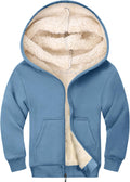 Unisex Kids Sherpa Lined Zip Up Hoodie - Warm, Soft Fleece
