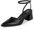 Closed Toe Heels for Women Ankle Strap Pointed Toe (Style HG7Z)