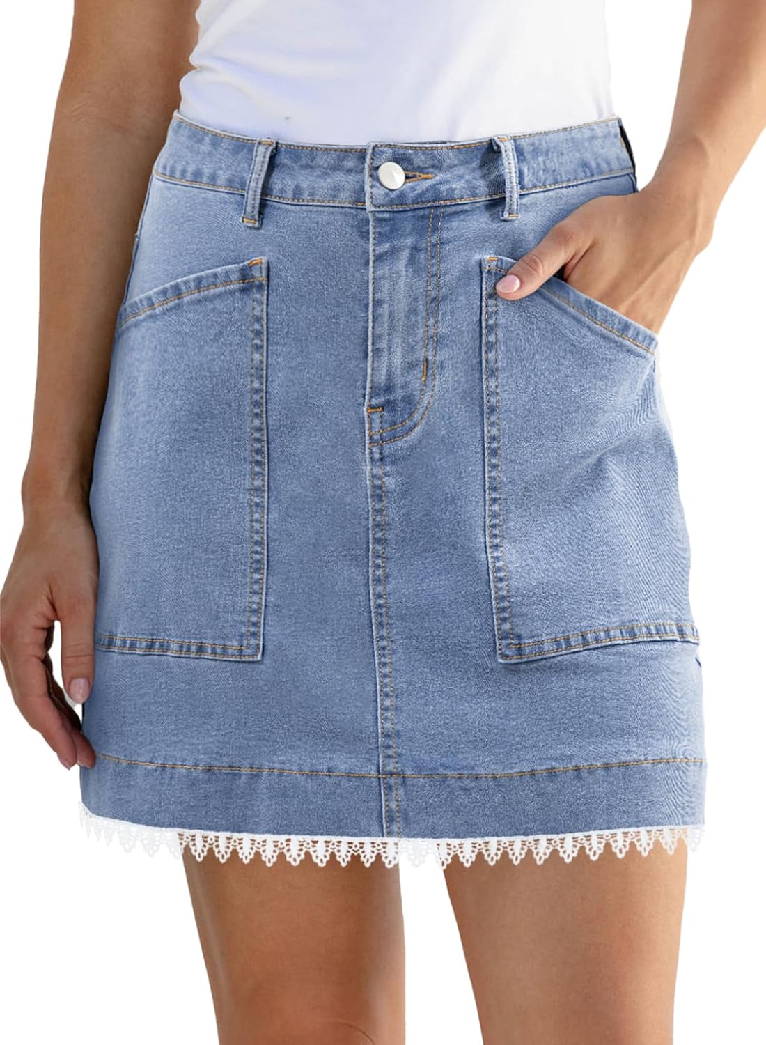 High Waisted Denim Skirt for Women - Casual Summer Style