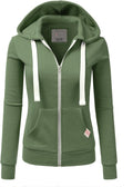DOUBLJU Lightweight Thin Zip-Up Hoodie Jacket for Women Plus Size