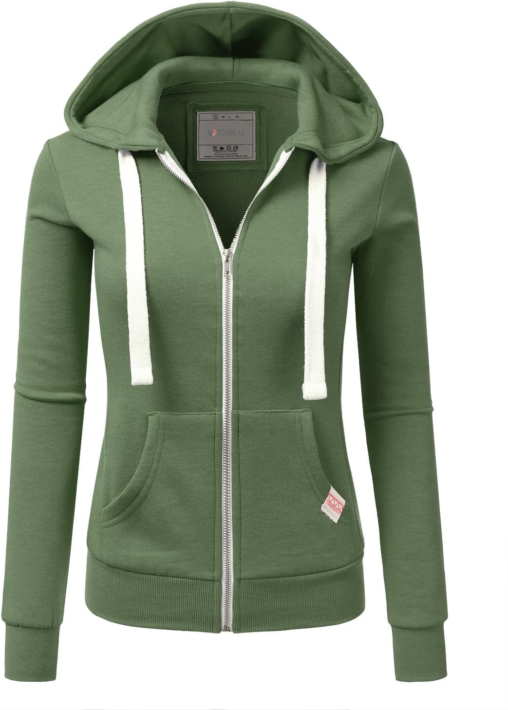 DOUBLJU Lightweight Thin Zip-Up Hoodie Jacket for Women Plus Size