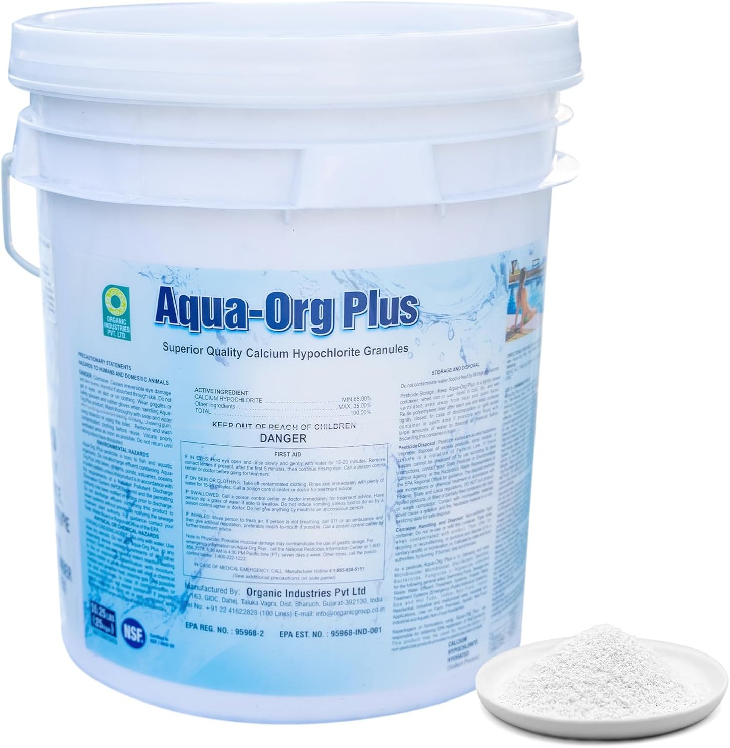 Aqua Org Plus Pool Shock - 65% Granular Cal Hypo for Pools