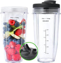 Blender Cups for Ninja 24oz Replacement with Sip & Seal Lid - Durable