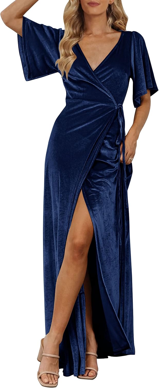 Elegant Velvet Maxi Dress for Weddings and Formal Events