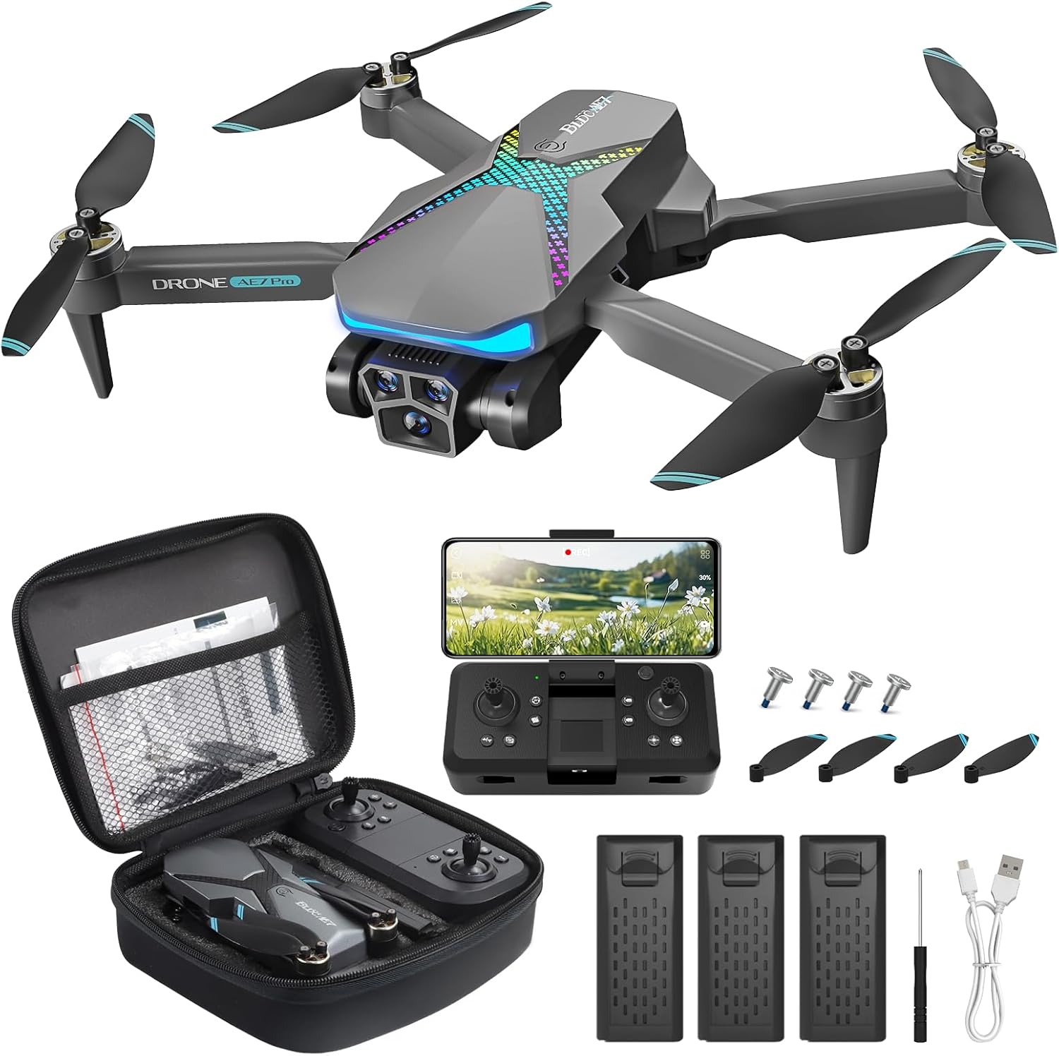1080P FPV Drone for Adults & Kids, 60mins Fly Time