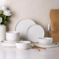 Stoneware Dinnerware Set 12pc - Reactive Ceramic Plates & Bowls