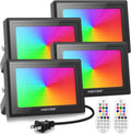 MEIKEE 60W 6000LM RGBW Flood Lights - Bright Color Changing Outdoor