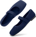 Wide Toe Box Knit Flats for Women - Breathable Comfort Slip On