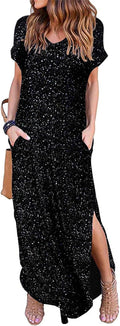 Women's Summer Maxi Dress with Pockets and Side Split - Casual Flowy