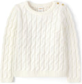 Girls Long Sleeve Cable Knit Sweater - 100% Combed Cotton