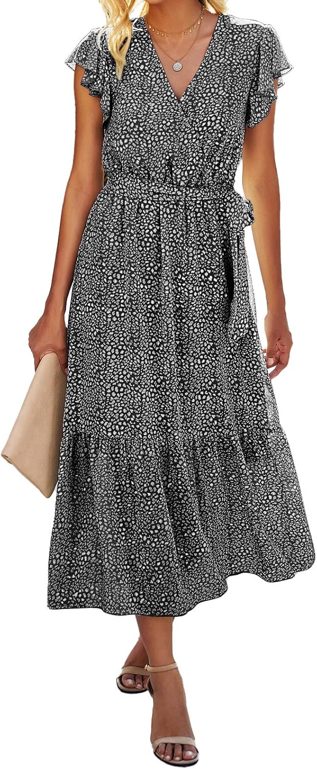 BTFBM Women Summer Bohemian Floral Midi Sun Dress for All Occasions