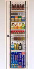 Black Over the Door Pantry Organizer 8 Tier - Space Saving Rack