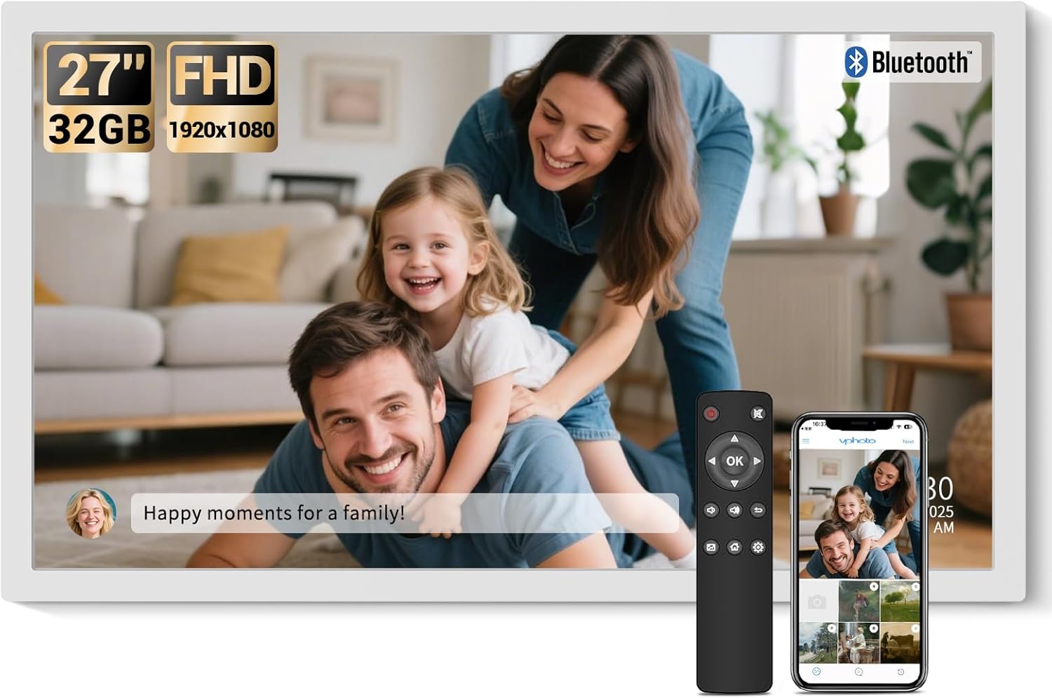 BSIMB Large Digital Picture Frame 27 Inch with FHD Display