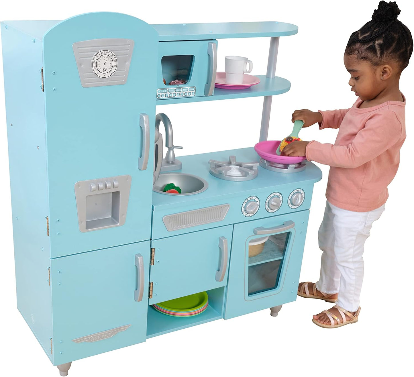 KidKraft Vintage Wooden Play Kitchen with Ice Maker and Phone