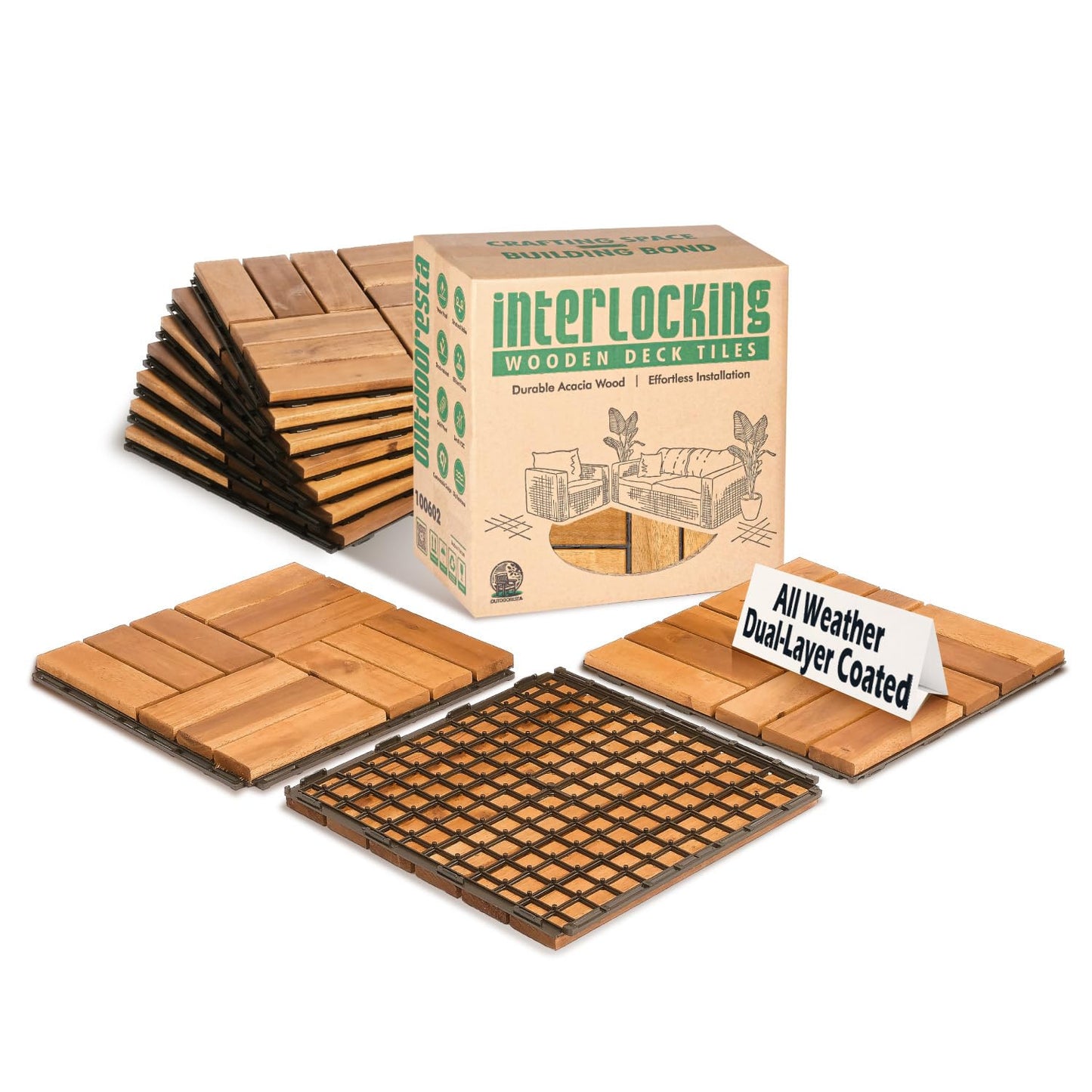 Interlocking Patio Flooring Tiles for Outdoor Decks and Pools