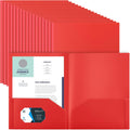 Two Pocket Plastic File Folders 100 Pack - Bulk Letter Size