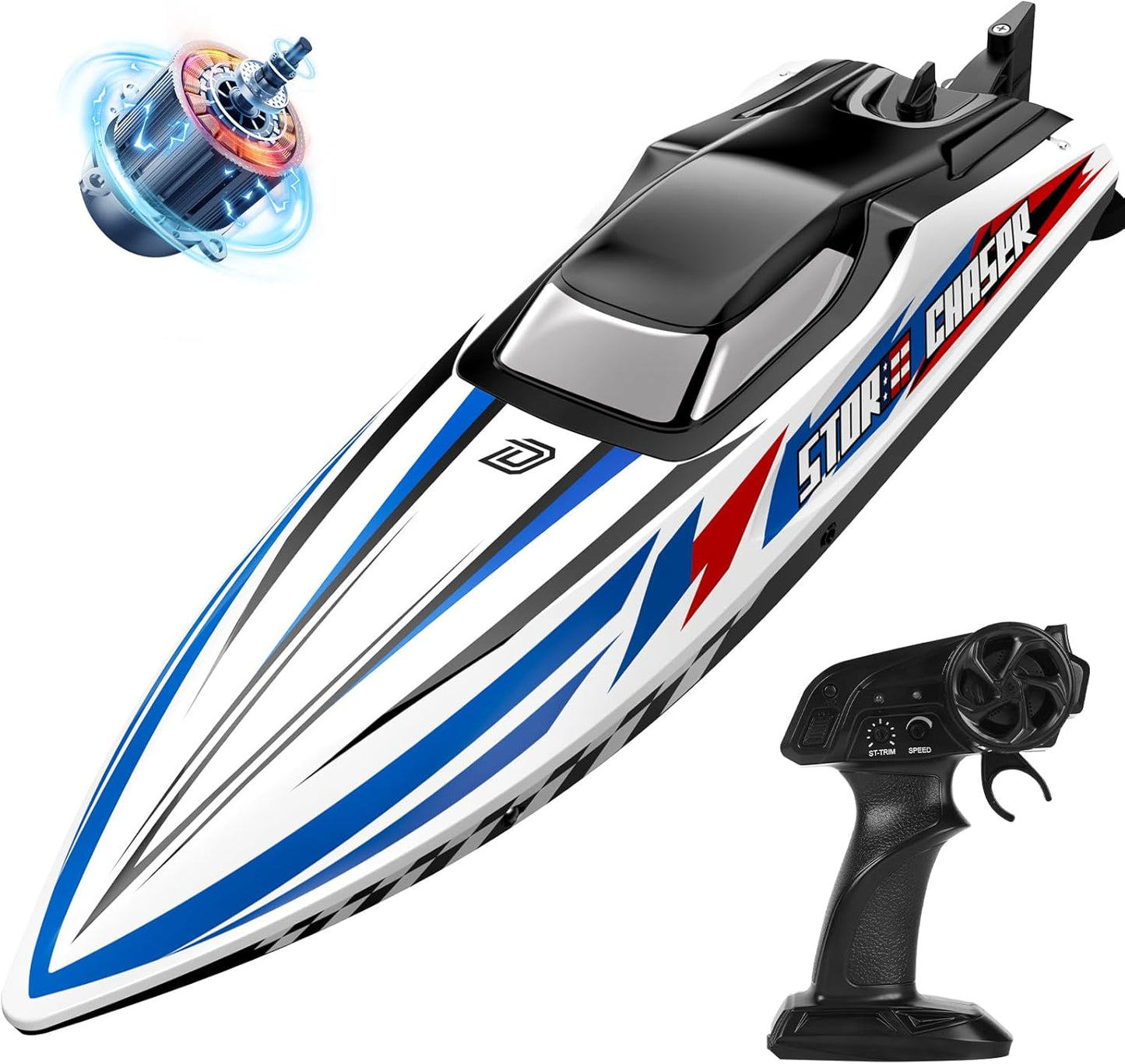 DEERC Fast Brushless RC Boat: 30+ mph Racing Fun for All