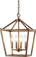 Pagoda Lantern Pendant 12 in Antique Gold - Dimmable LED
