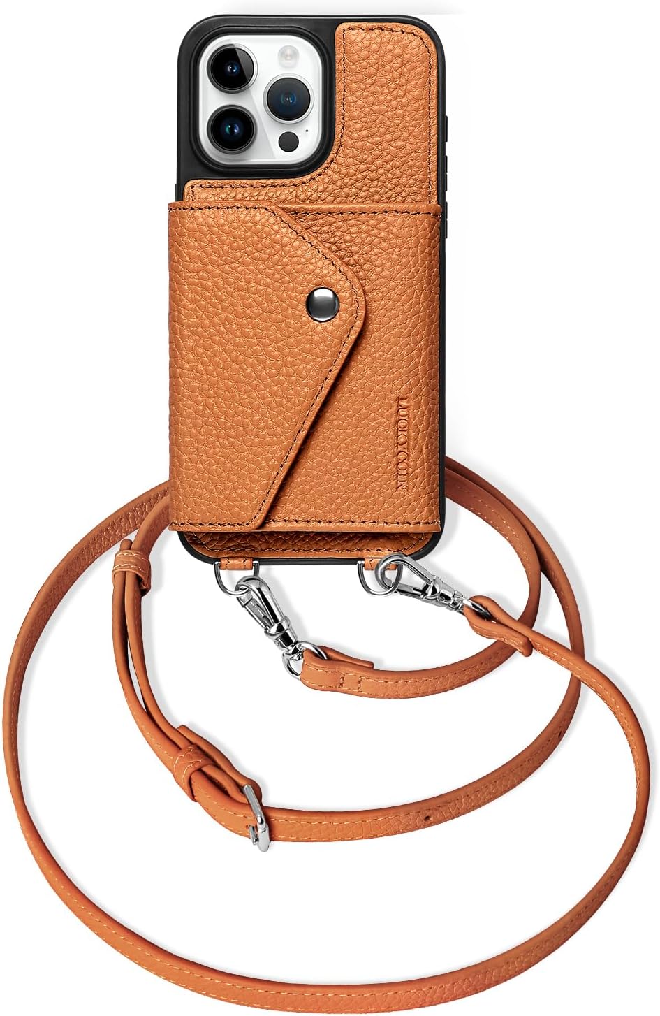 LUCKYCOIN iPhone 15 Pro Max Leather Wallet Case for Women