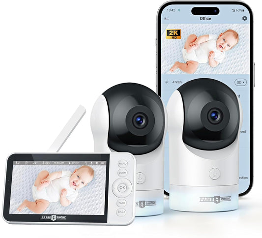 Ultimate Baby Monitoring: 5 Dual Camera, AI Detection, RGB Night Light