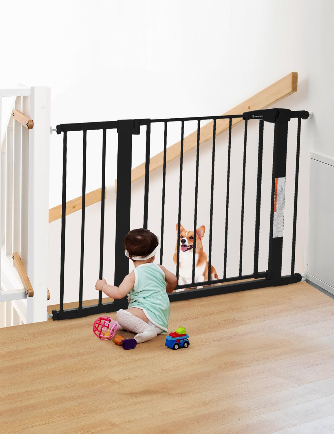Extra Wide Auto Close Safety Gate for Easy Walk Through - COMOMY