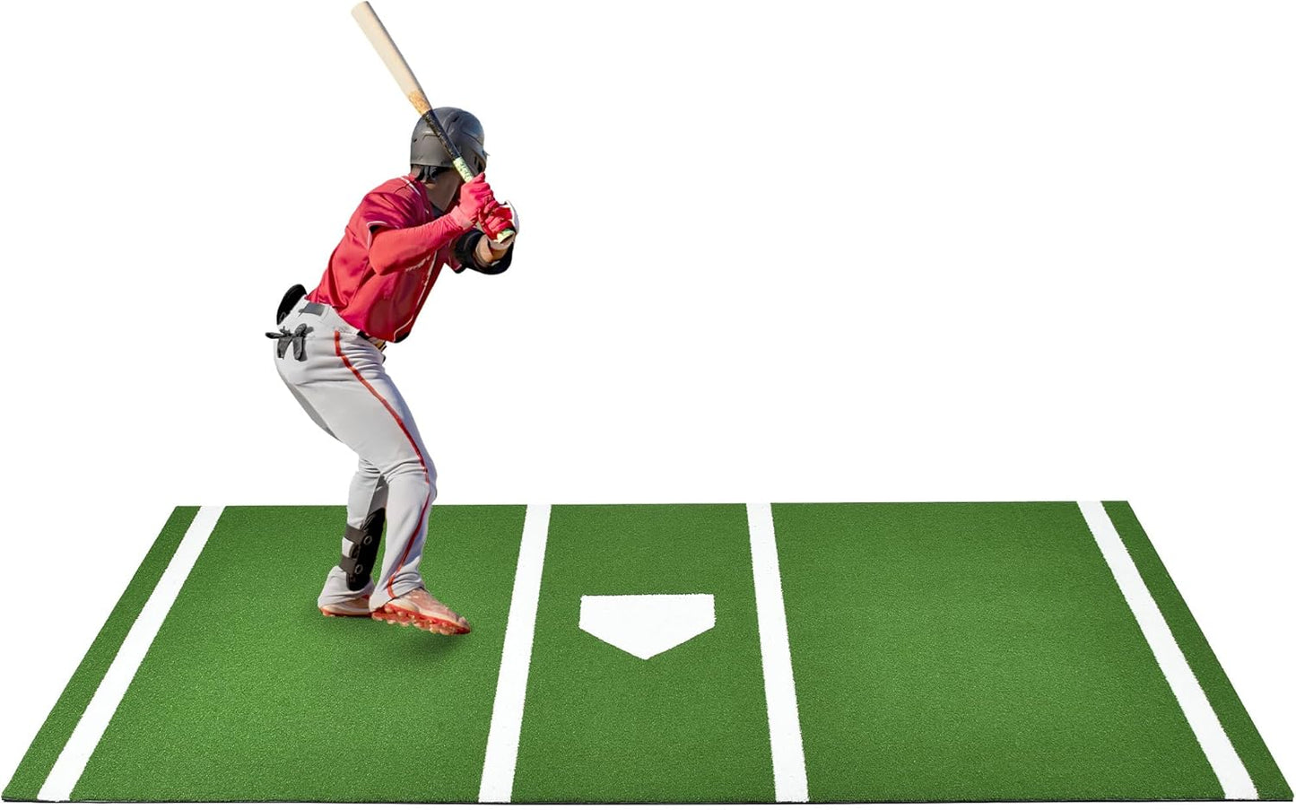 Baseball Batting Mat for Indoor Outdoor Training with Home Plate