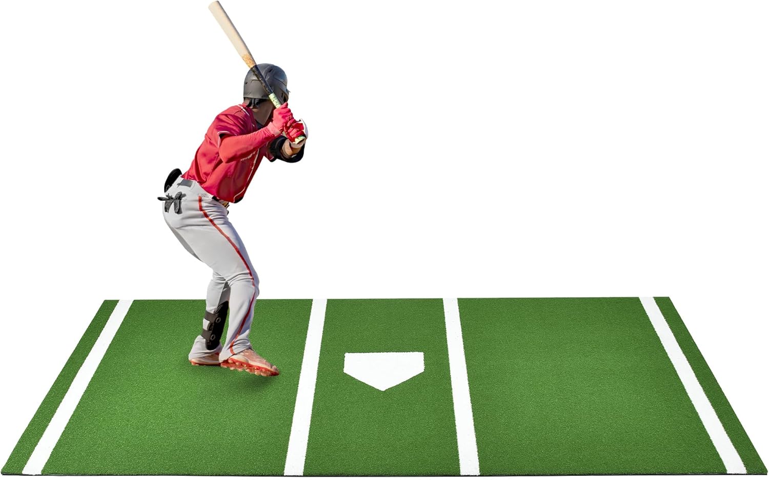 Baseball Batting Mat for Indoor Outdoor Training with Home Plate