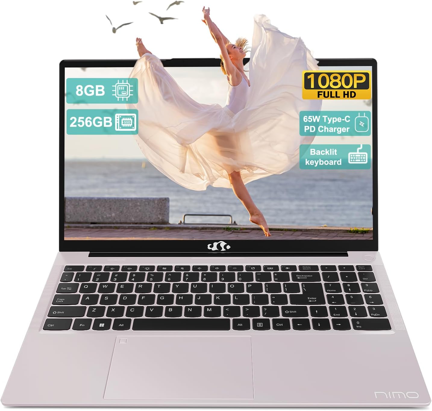 NIMO Laptop 15.6 FHD with Intel 12th Gen, 8GB RAM, 256GB SSD