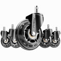 Office Rubber Chair Casters Replacement 3 in - Smooth, Floor-Safe