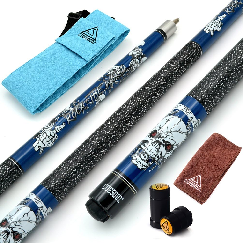 CUESOUL 58 inch Pool Cue Stick Kit - Rockin Series for Players
