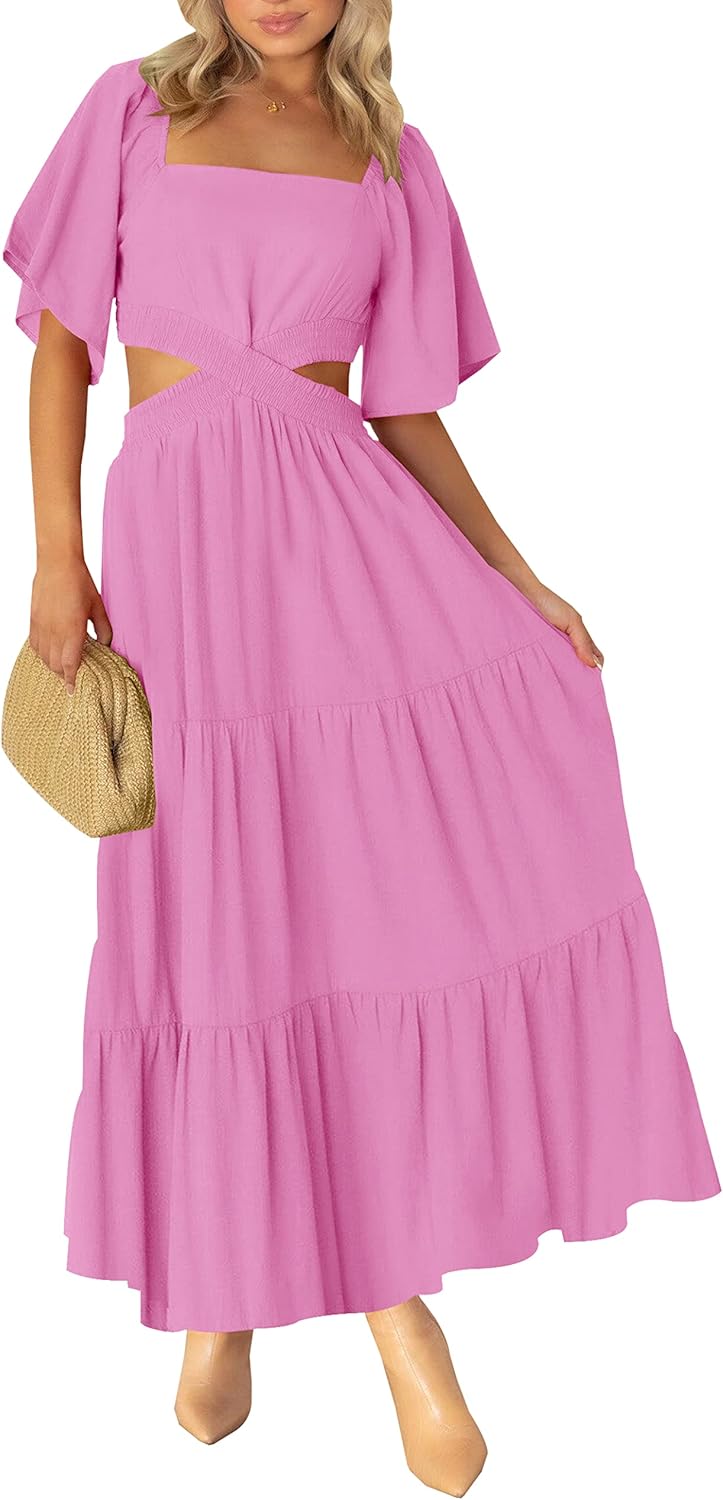 LEANI Women's Summer Cutout Maxi Dress for Casual Parties