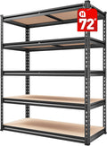 REIBII 2000LBS Heavy Duty Garage Shelving - 5 Tier Metal Shelves for Maximum Storage